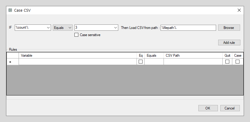 Case CSV example